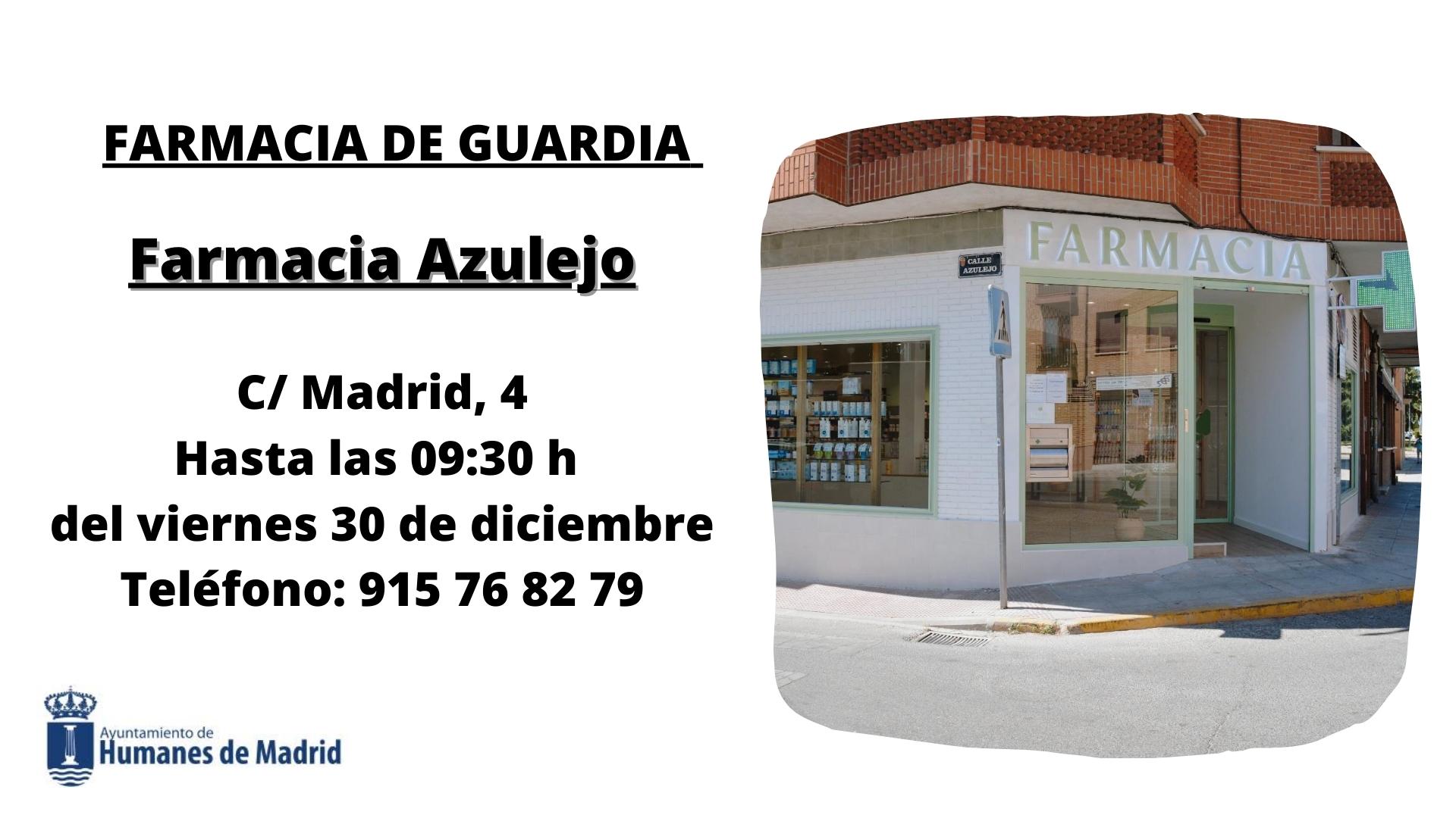 Farmacia de guardia | Ayuntamiento Humanes de Madrid