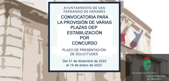 Convocatoria para la provisión de varias plazas OEP Estabilización por concurso de méritos