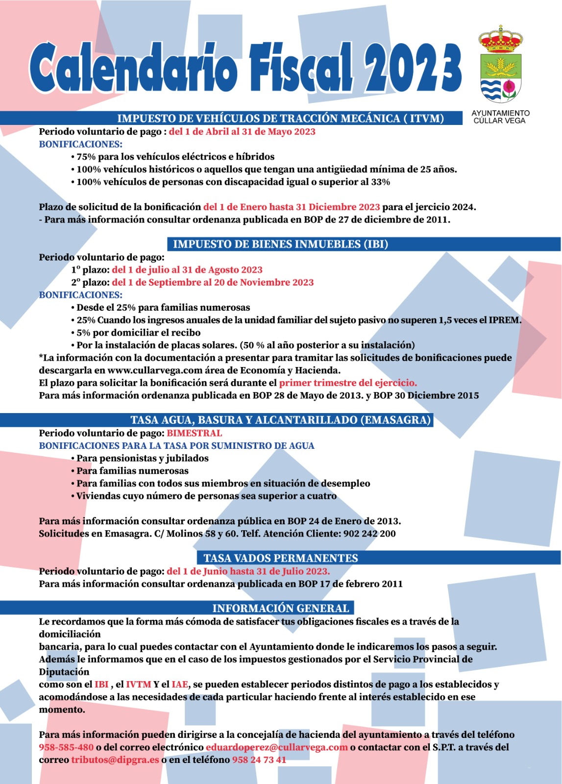 CALENDARIO FISCAL 2023 - Ayto. Cúllar Vega