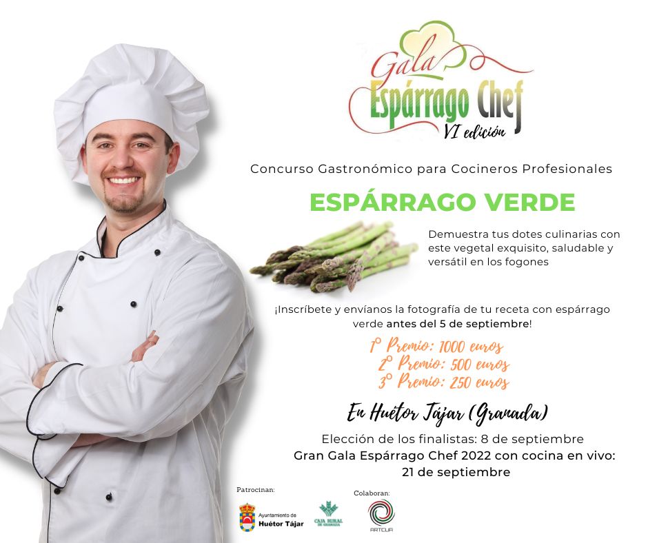 La sexta gala Espárrago Chef de Huétor Tájar reunirá a algunos de los mejores chefs de toda España