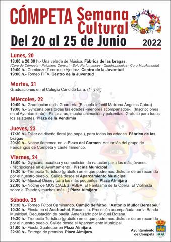 PROGRAMA COMPLETO SEMANA CULTURAL 2022