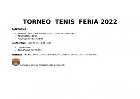 TORNEO DE TENIS