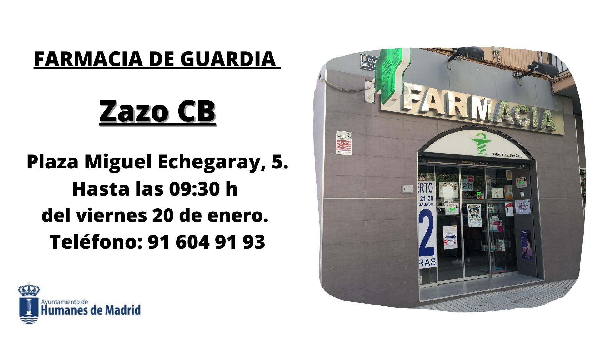 Farmacia de guardia. | Ayuntamiento Humanes de Madrid