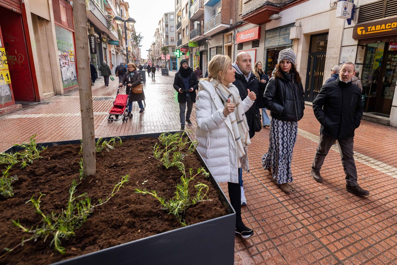 El Paseo Comercial Delicias estrena los maceteros incluidos en el Plan Local de Comercio y Hostelería. Noticia. Ayuntamiento de Zaragoza