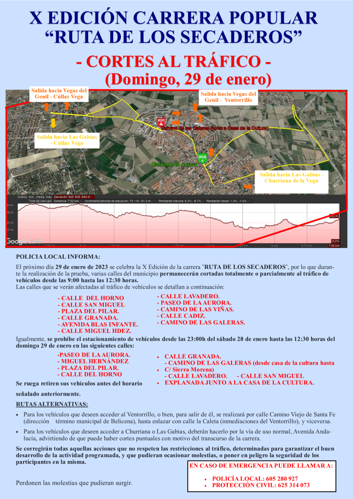 Información de Interés X Carrera Popular, 29 de enero de 2023
