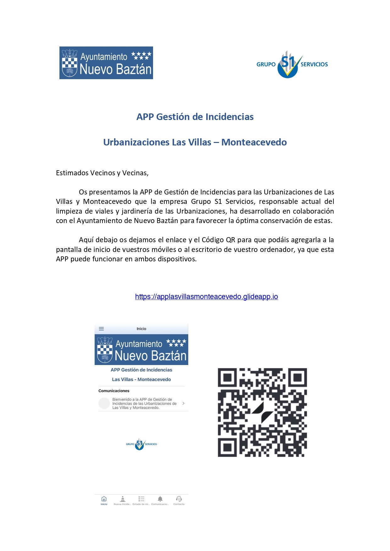 Nueva aplicación de incidencias para Las Villas y Monteacevedo
