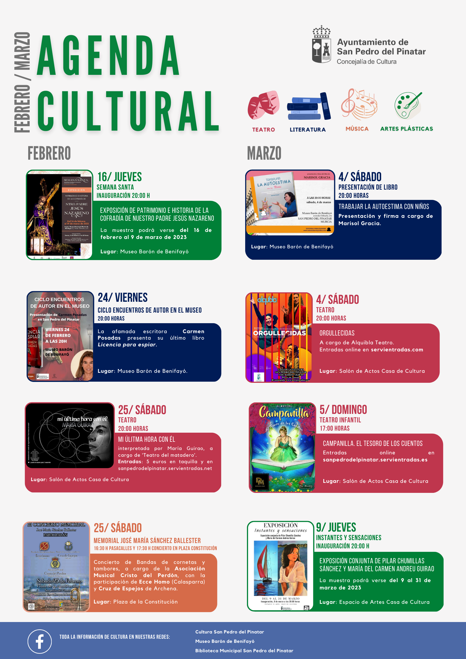 AGENDA CULTURAL FEBRERO Y MARZO