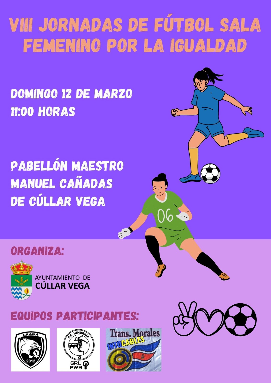 Medio centenar de mujeres participarán en una jornada de fútbol sala femenino por la Igualdad