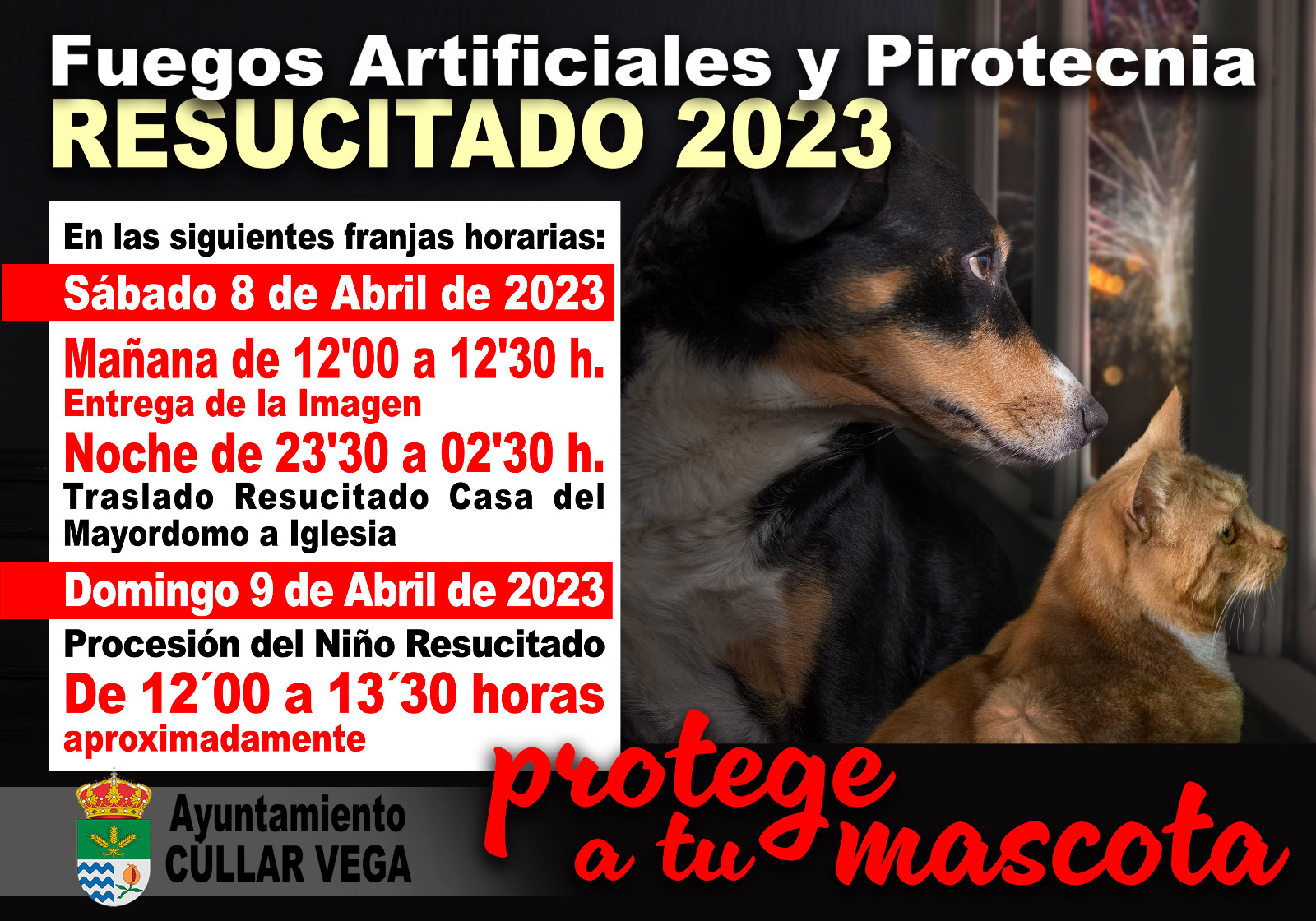Horario Fuegos Artificiales y Pirotecnia Resucitado 2023