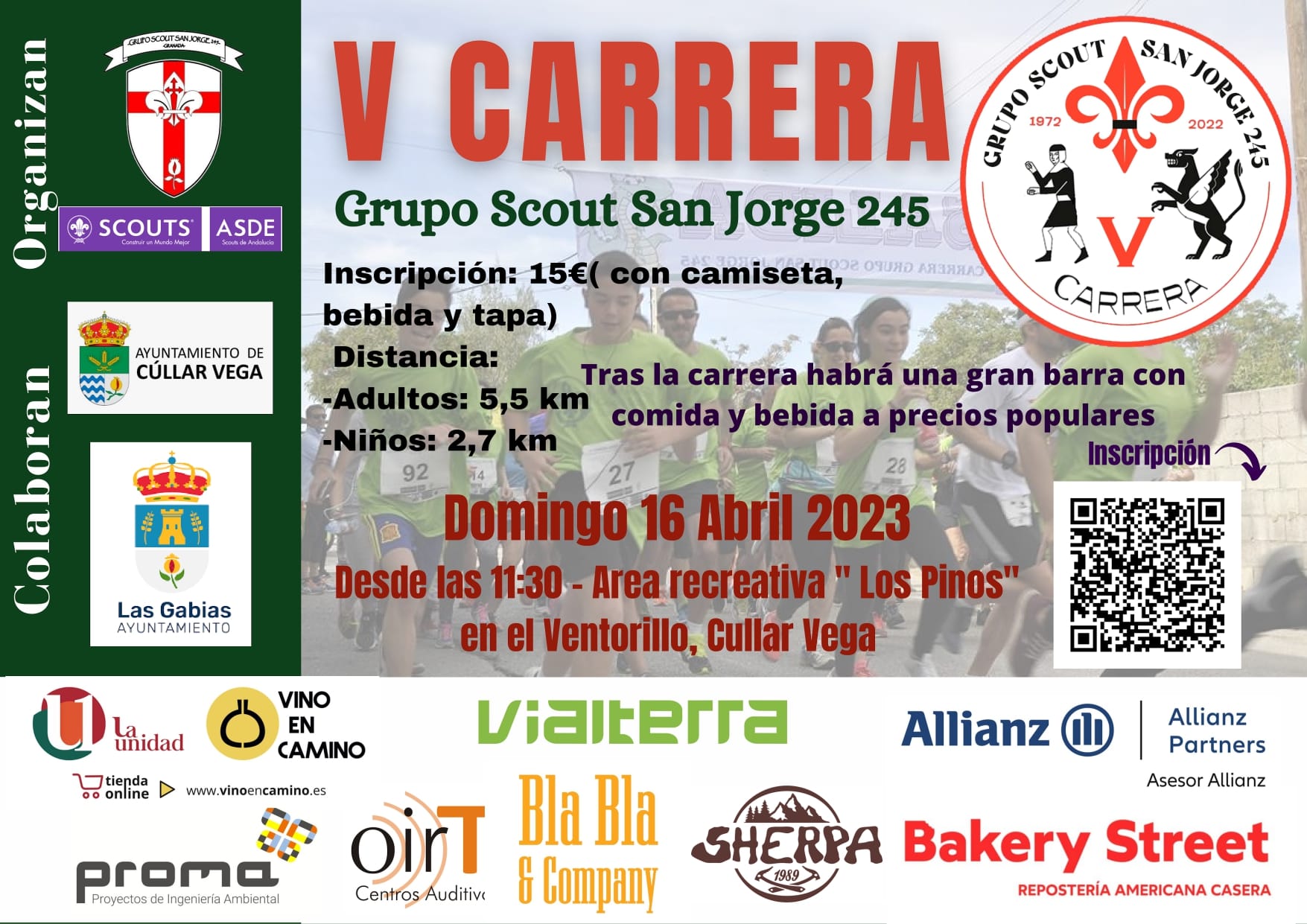 Información sobre la V edición de la Carrera Popular Benéfica organizada por GRUPO SCOUT SAN JORGE 245