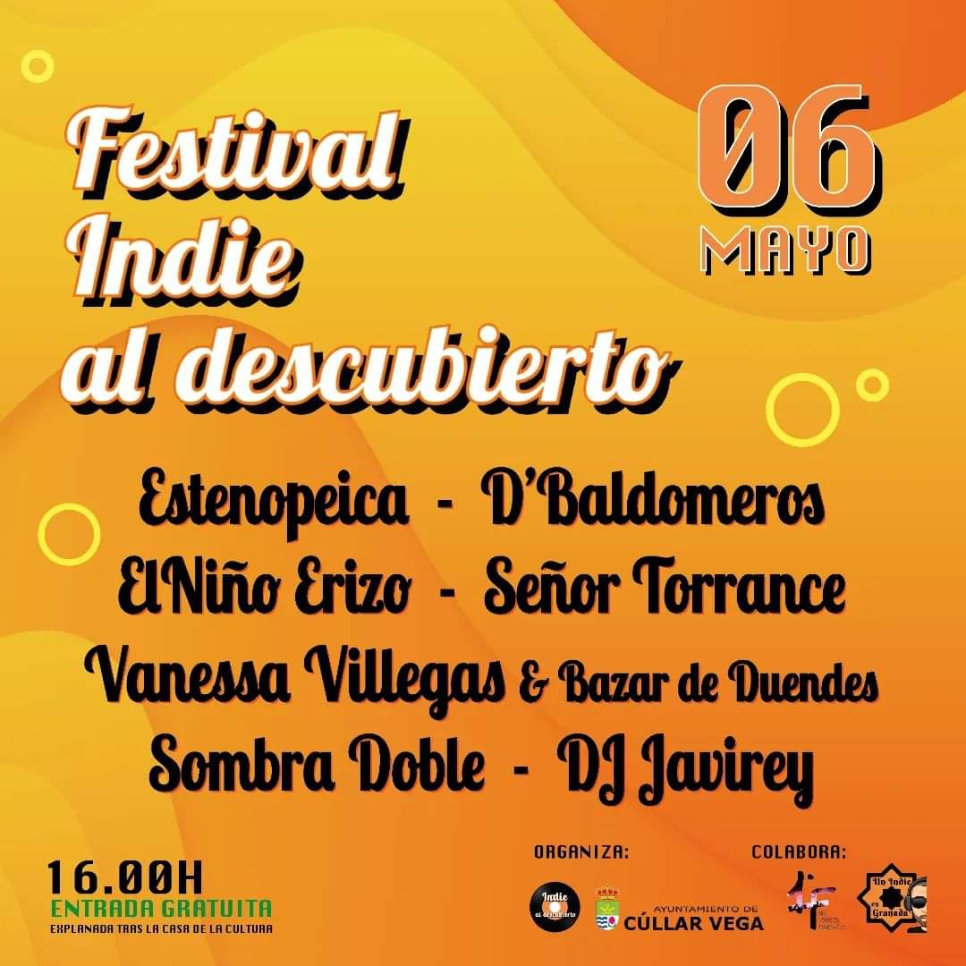 Cúllar Vega acoge este sábado el I Festival Indie al Descubierto, con siete artistas de Granada, Jaén y Málaga