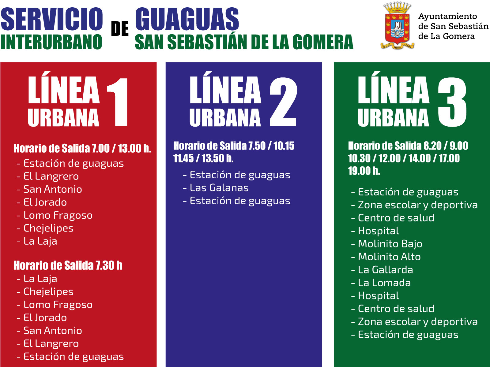 El Ayuntamiento de San Sebastián de La Gomera saca a licitación el servicio de transporte urbano colectivo