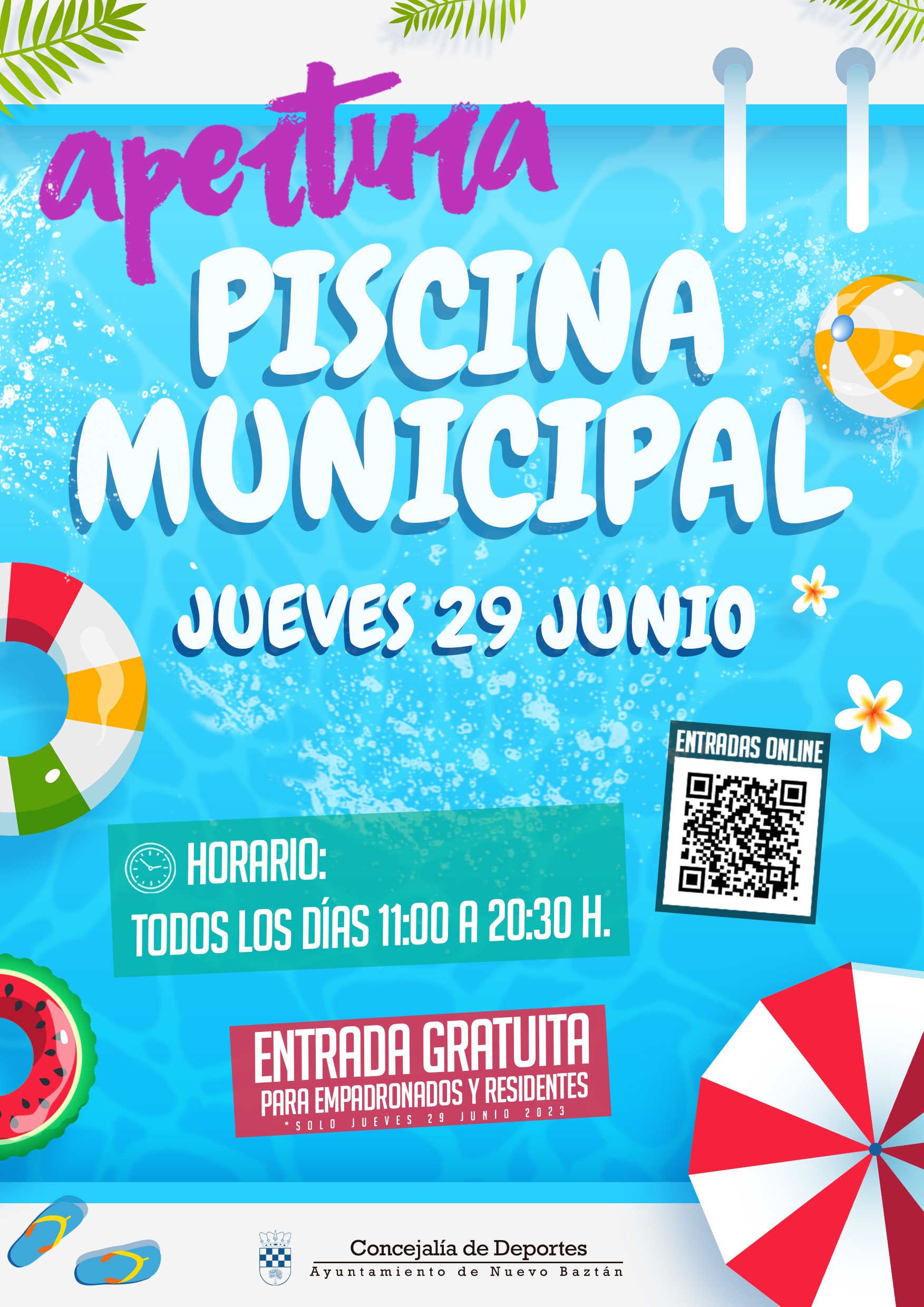 Apertura de la Piscina Municipal. Ven a darte un chapuzón.