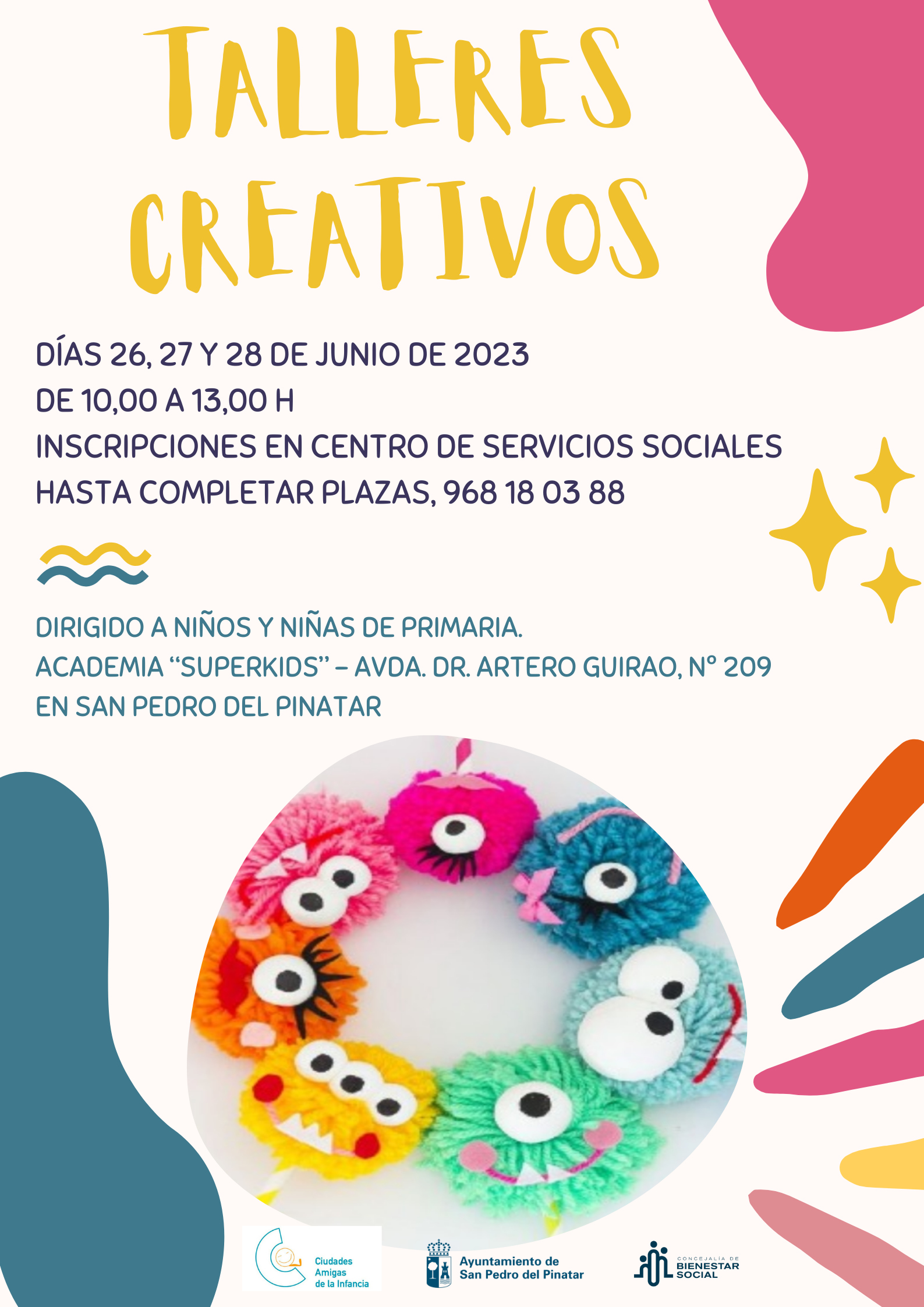Bienestar Social programa talleres creativos del 26 al 28 de junio para favorecer la conciliación