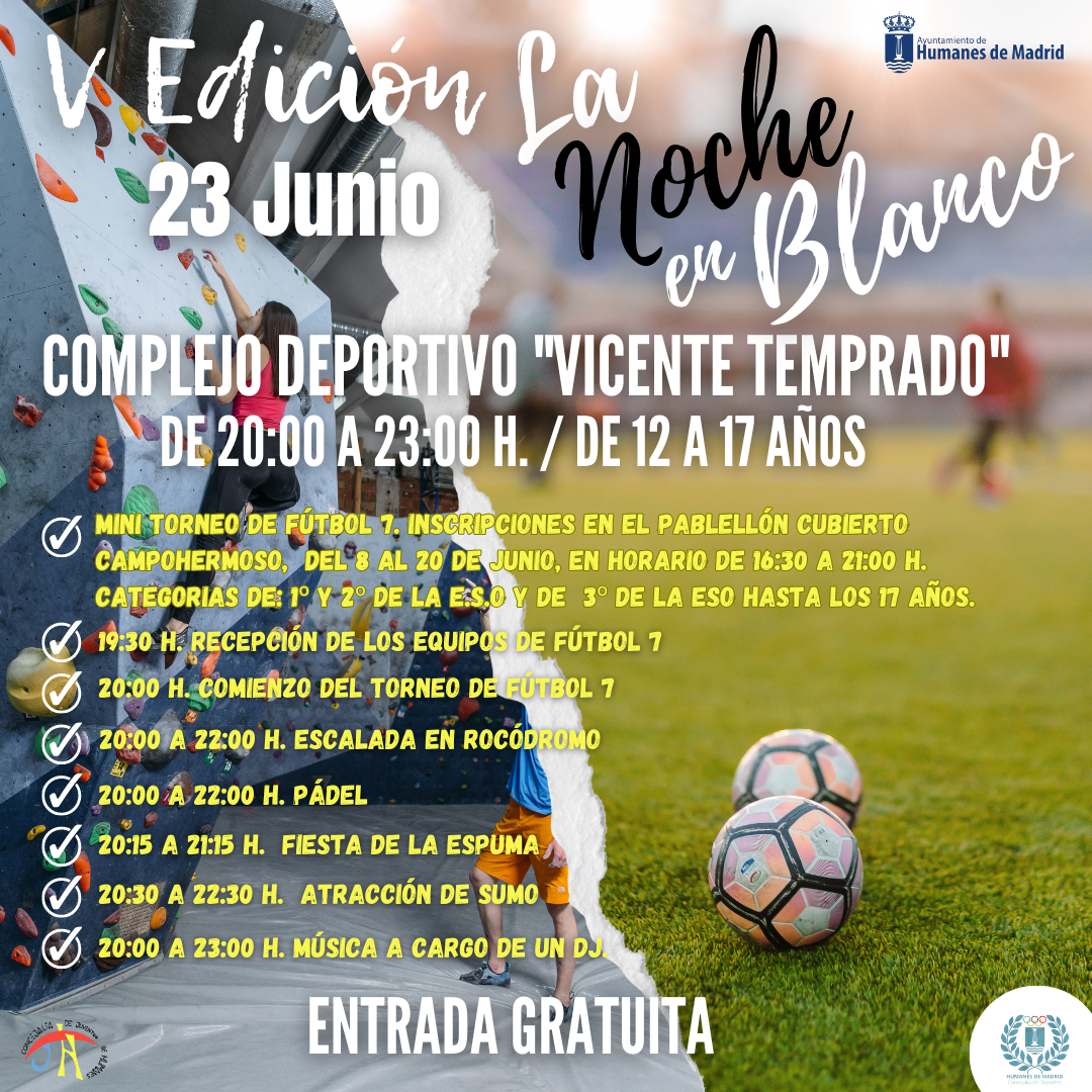 Humanes de Madrid celebrará la V Edición de la Noche en Blanco.