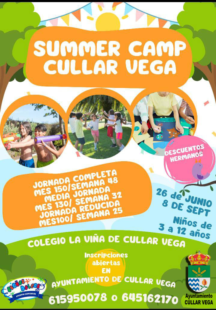 "Summer Camp" Cúllar Vega del 26 de junio al 8 de septiembre