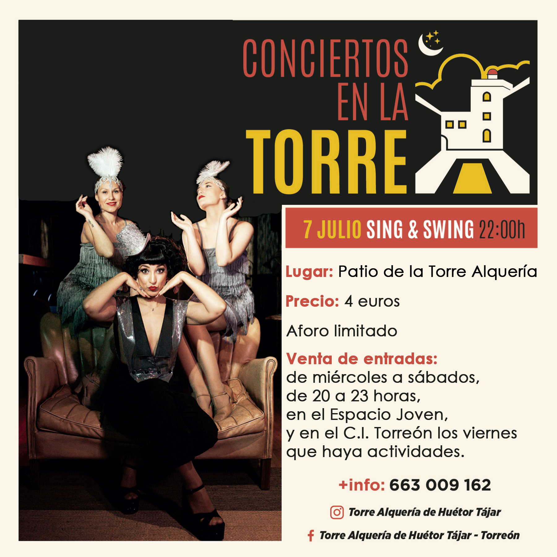 La Torre de la Alquería de Huétor Tájar acogerá conciertos en directo durante las noches veraniegas