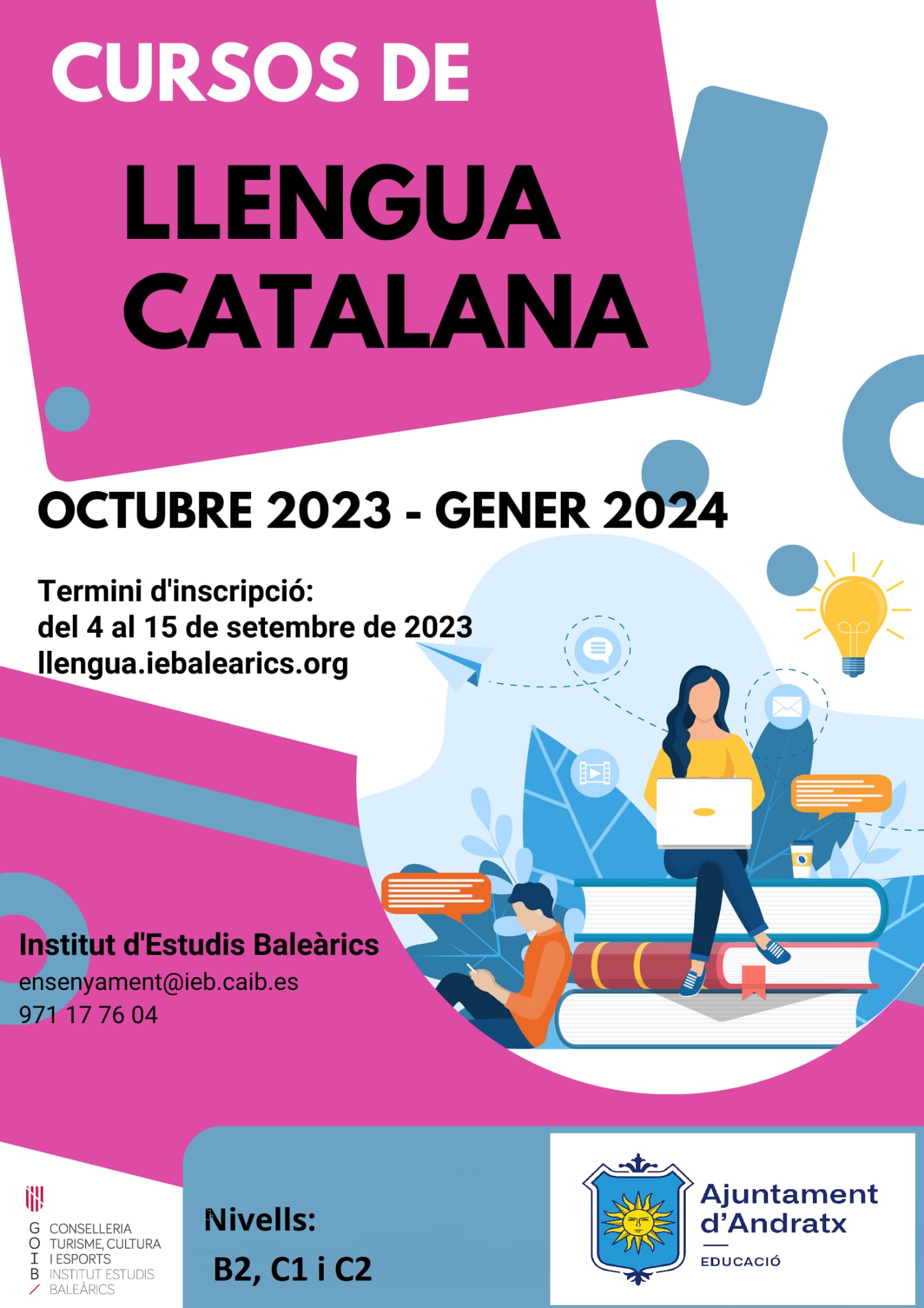 CURSOS DE LLENGUA CATALANA NIVELLS: B2, C1 i C2