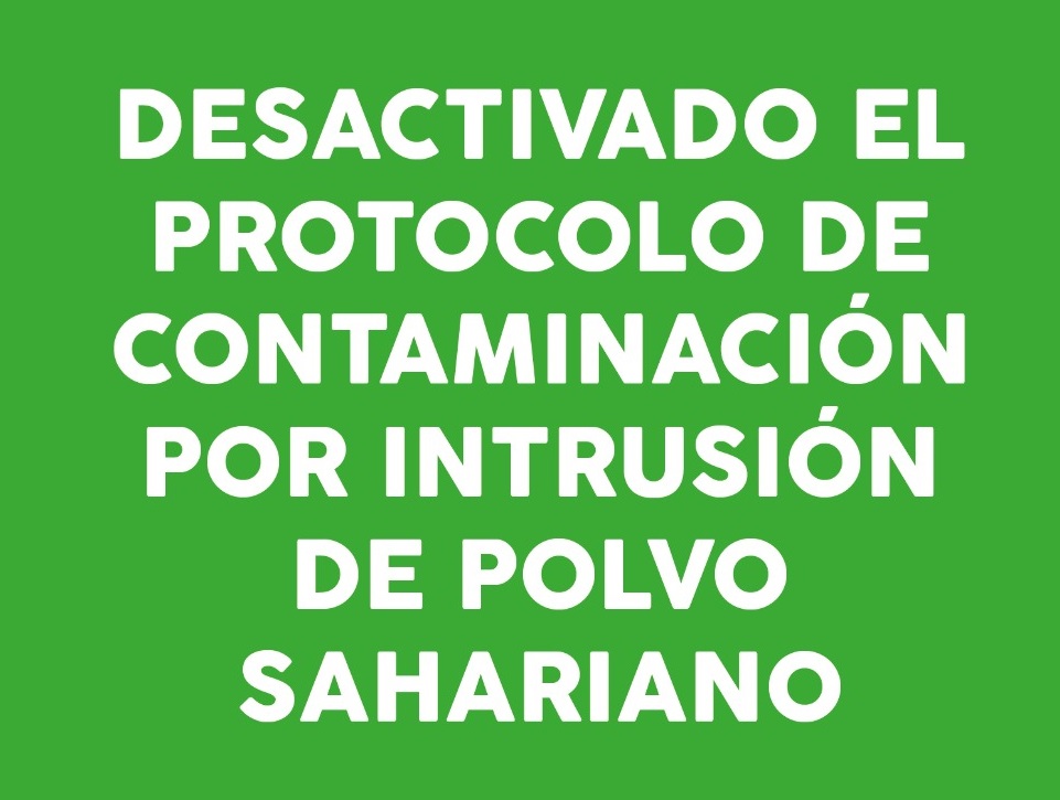 Desactivado el protocolo de contaminación atmosférica por intrusión de polvo sahariano