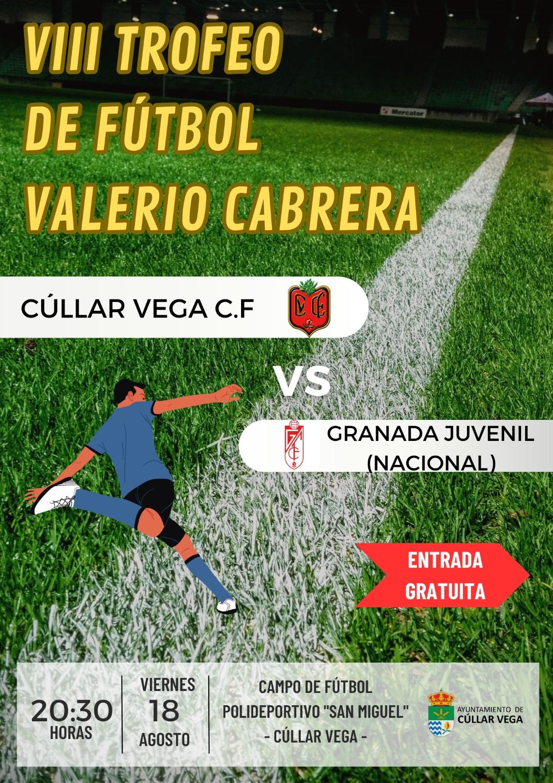 El Granada CF Juvenily el Cúllar Vega disputarán el VIII trofeo de fútbol ‘Valerio Cabrera’