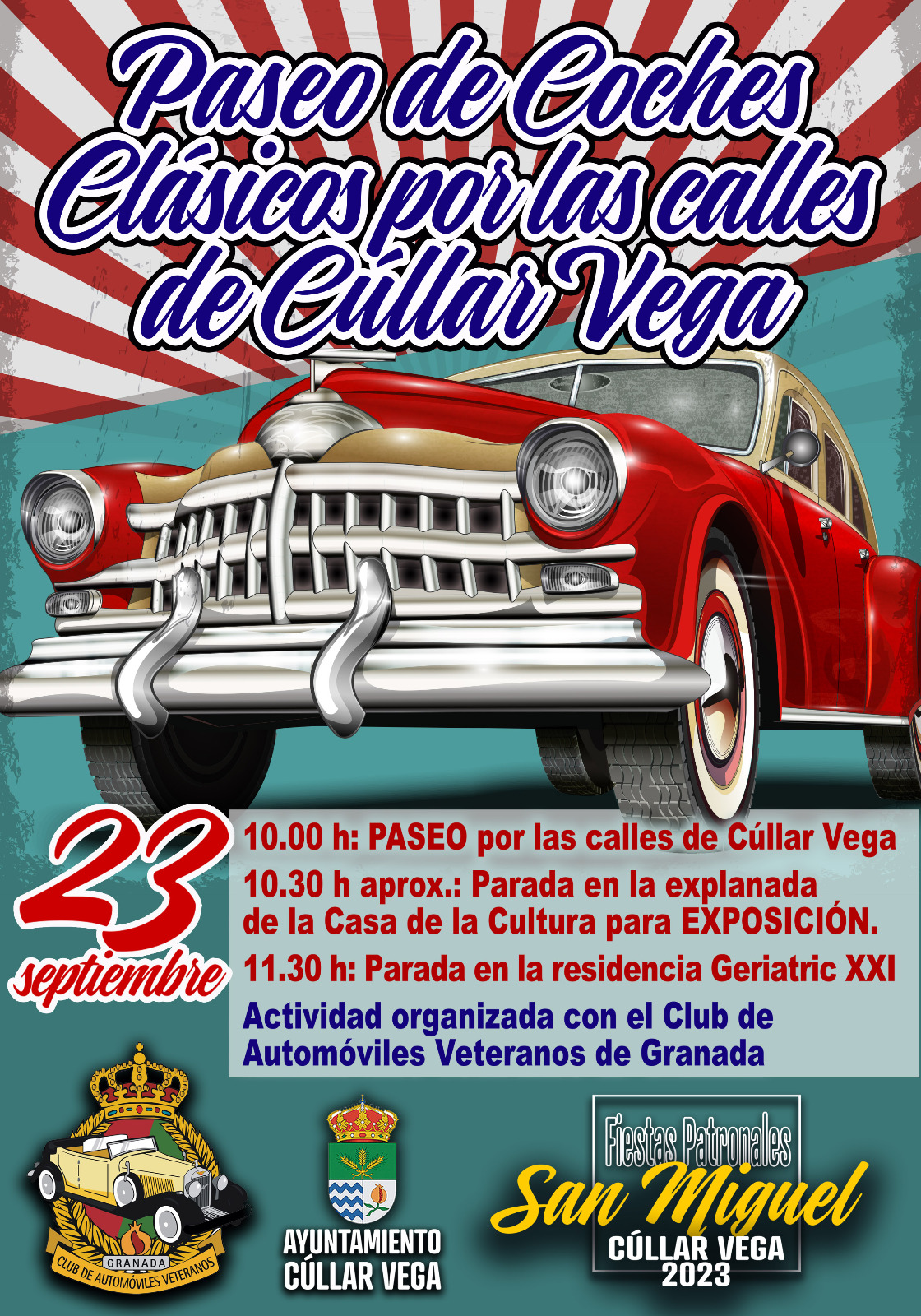 Paseo de coches clásicos por las calles de Cúllar Vega