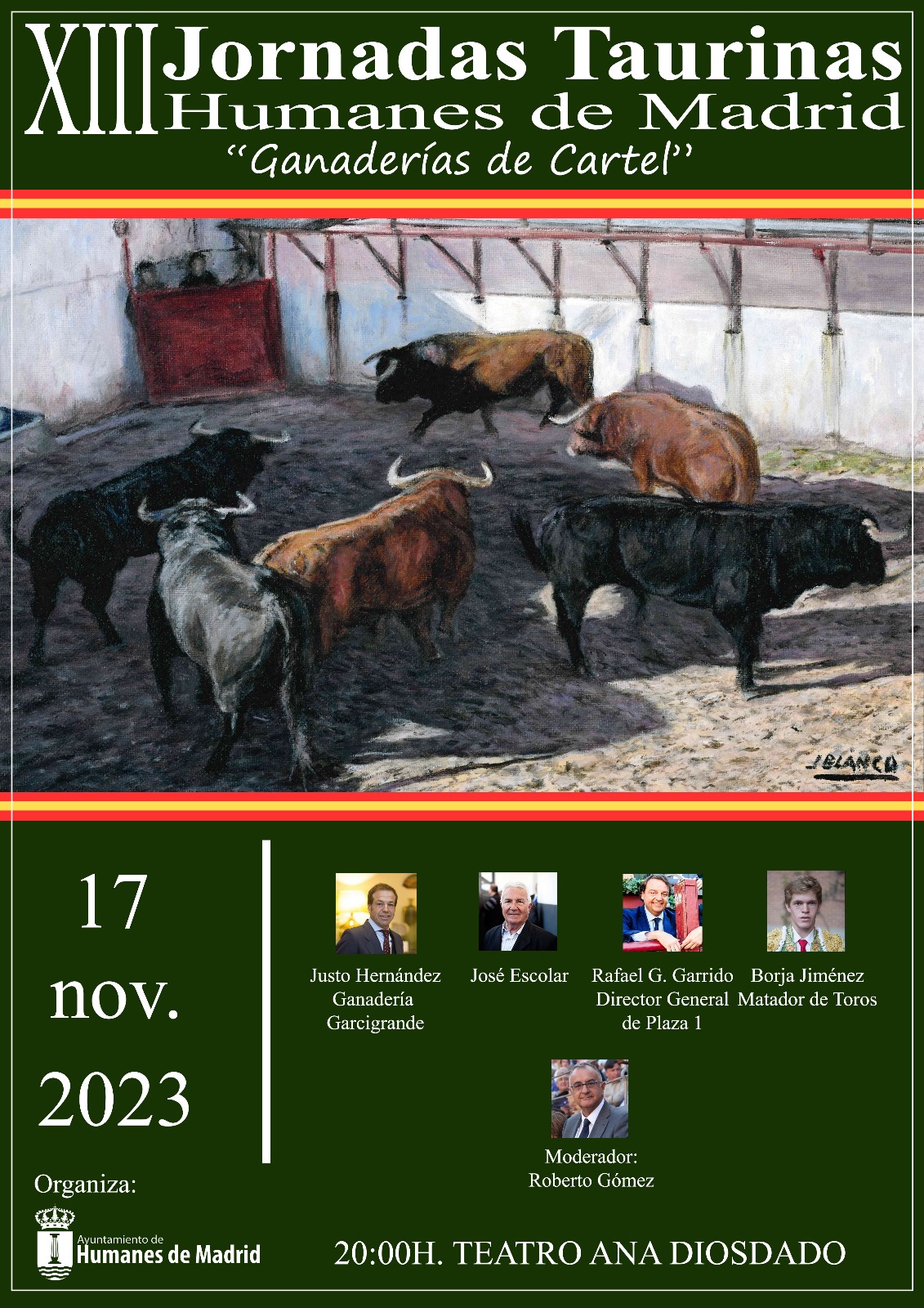 El 17 de noviembre, a las 20:00, Humanes de Madrid celebrará la XIII edición de las Jornadas Taurinas en el Teatro Municipal “Ana Diosdado”