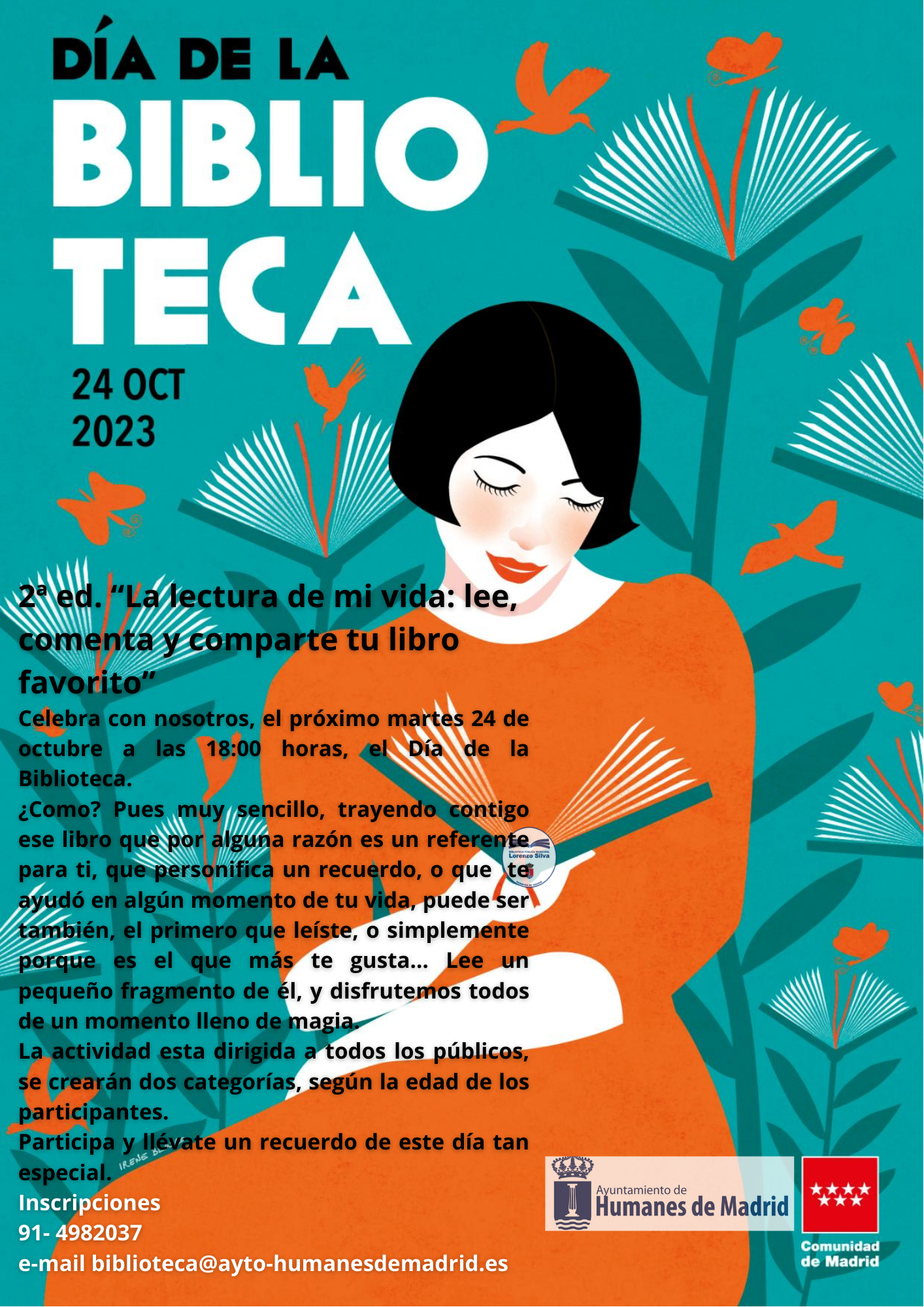 Humanes de Madrid celebrará el 24 de octubre el Día de la Biblioteca con la actividad “La lectura de mi vida”