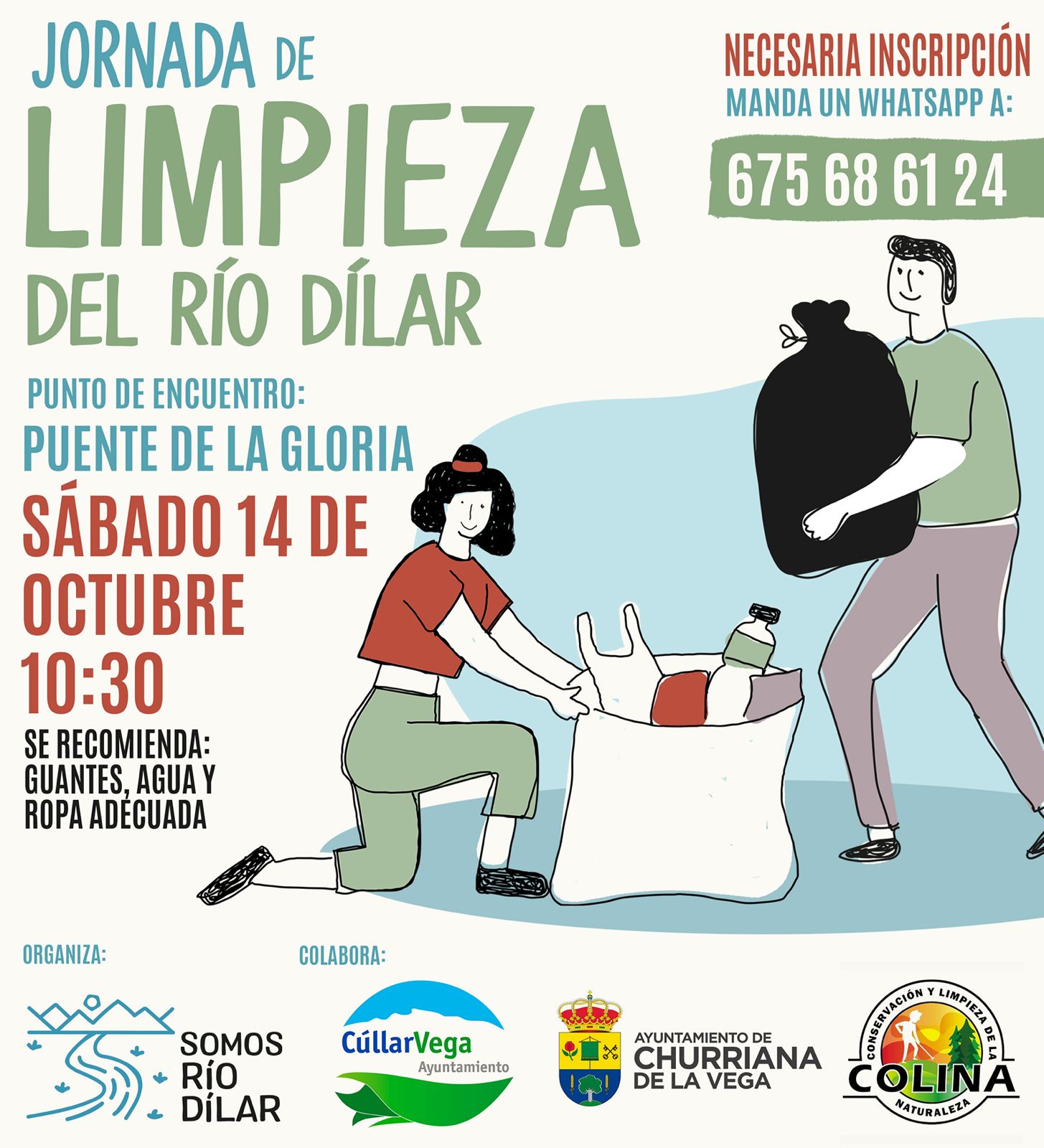 Jornada de limpieza del Río Dílar el sábado 14 de octubre