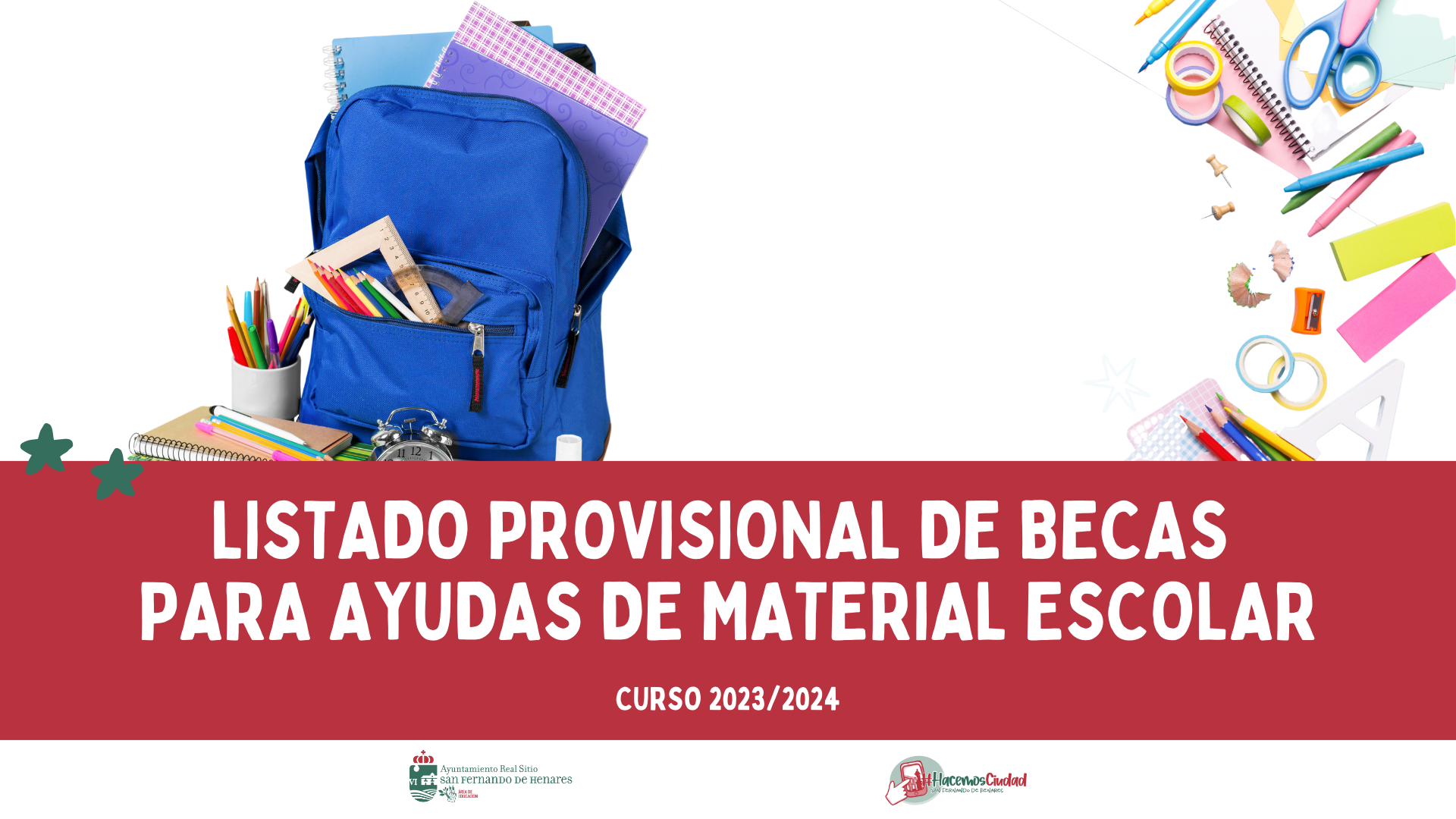 Listado Provisional de las Becas de Ayuda para compra de material escolar