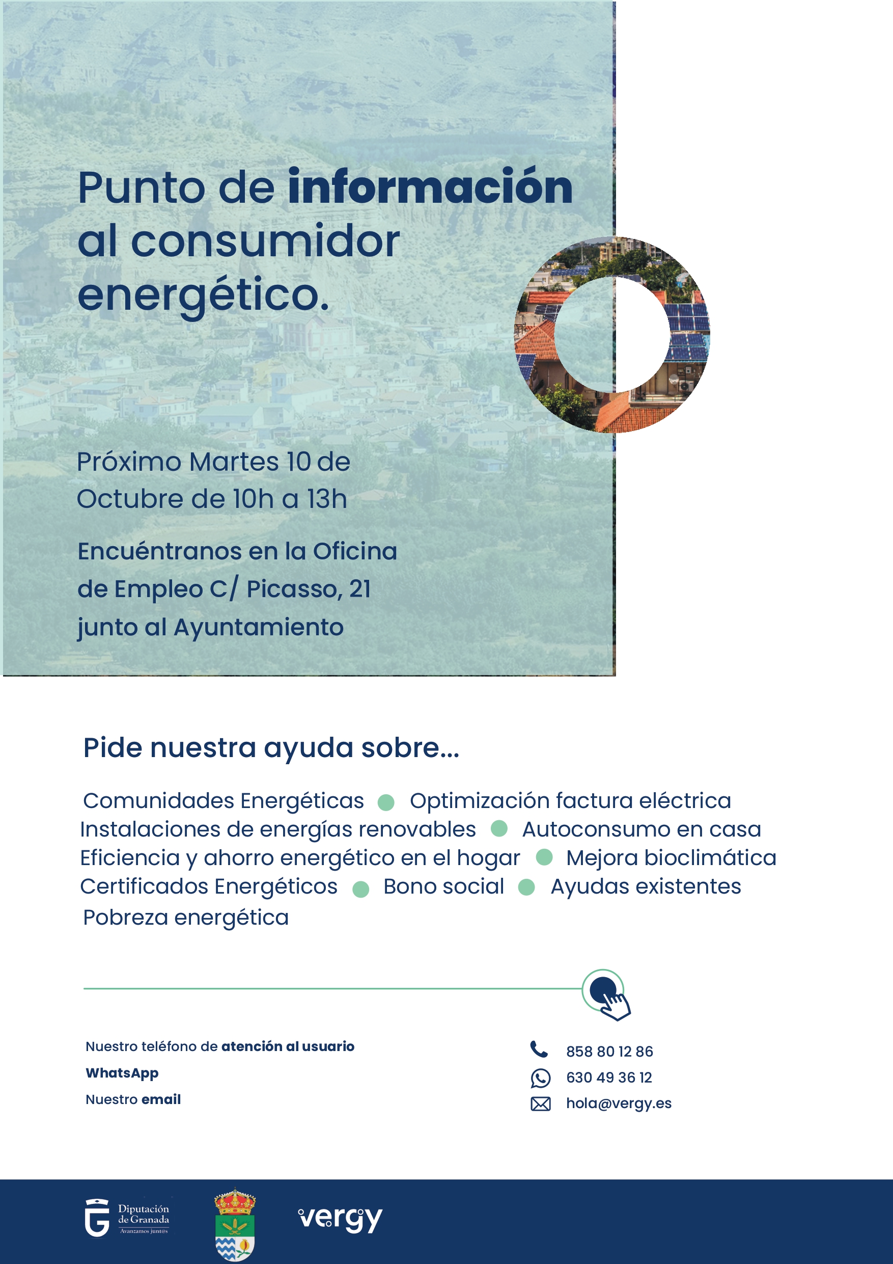 Punto de información al consumidor energético el martes 10 de octubre