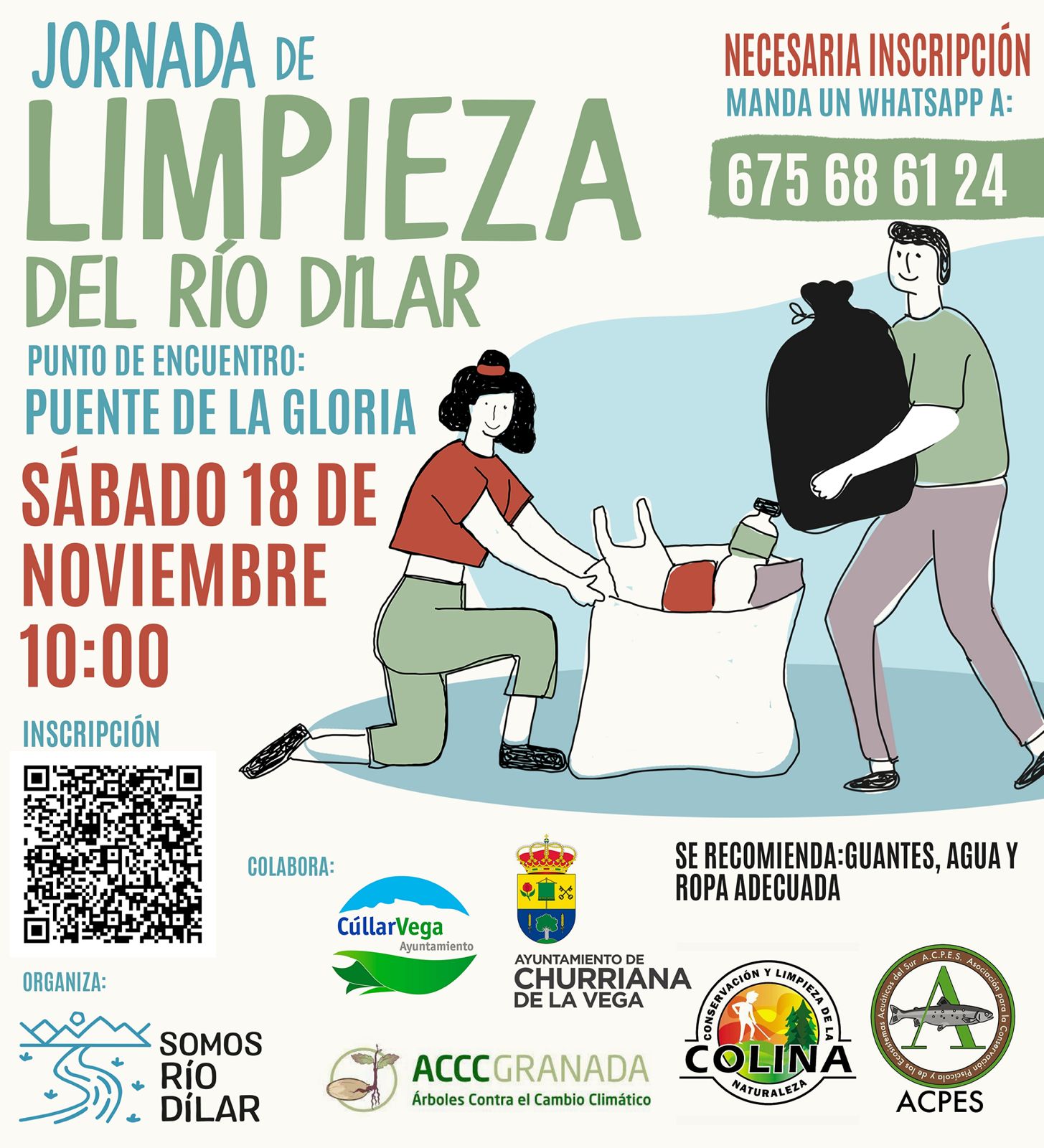 Jornada de limpieza del Río Dílar el sábado 18 de noviembre