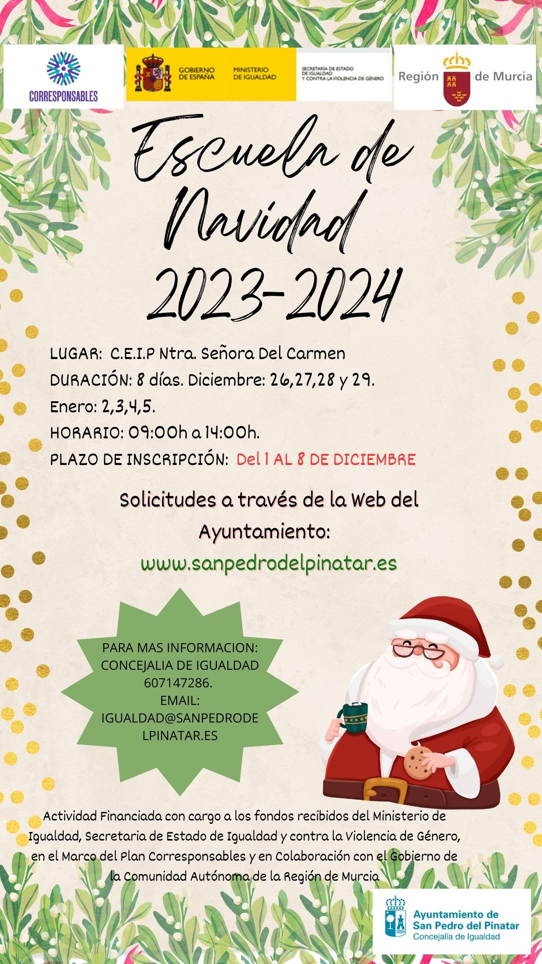 Servicio de Conciliación Escuela de Navidad 2023-2024