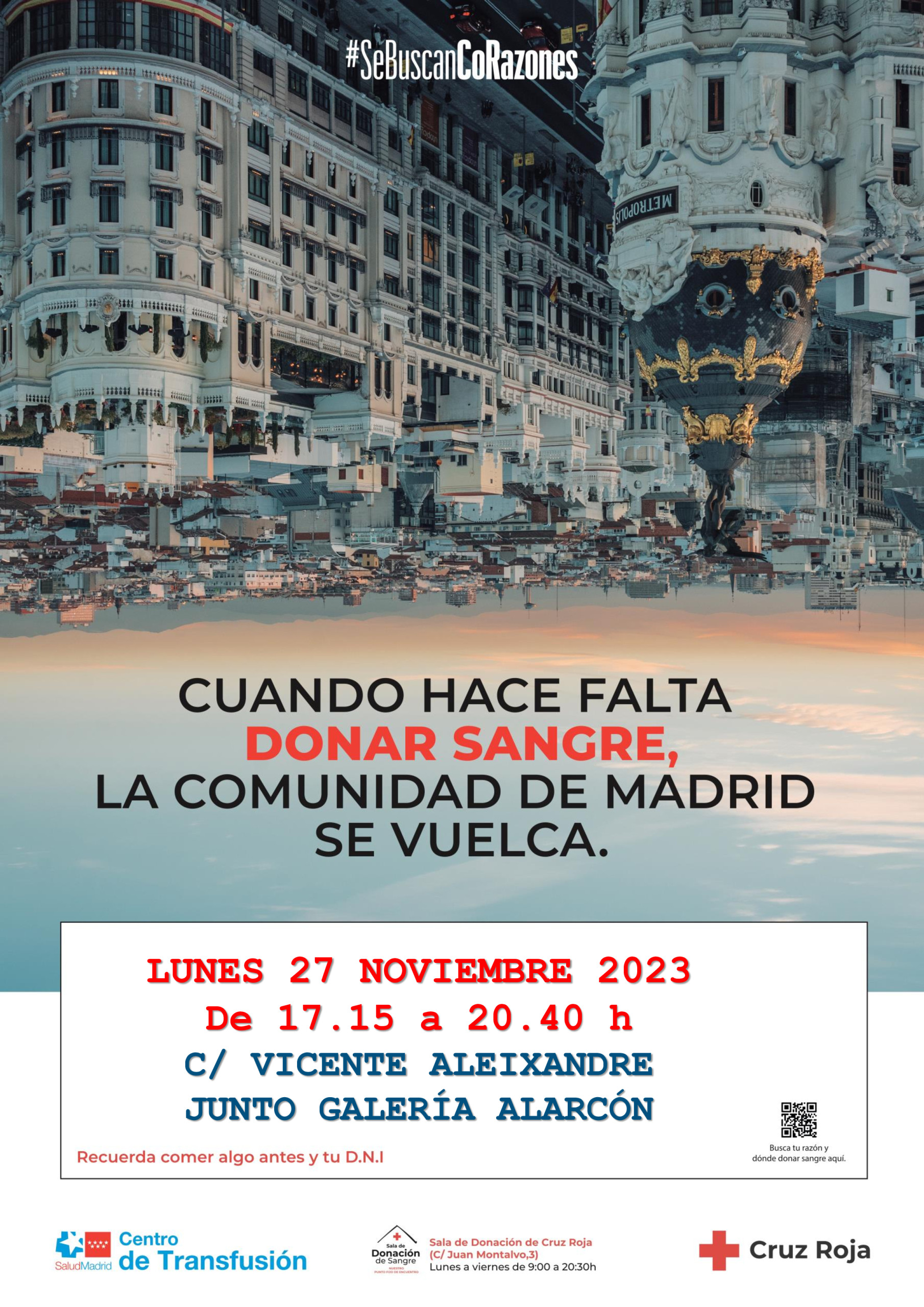 Una unidad de donación de sangre estará el próximo lunes, 27 de noviembre, de 17:15 a 20:40 en Humanes de Madrid