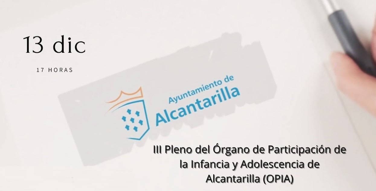 Niños y adolescentes de Alcantarilla celebran el Pleno anual del Órgano de Participación de la Infancia y Adolescencia
