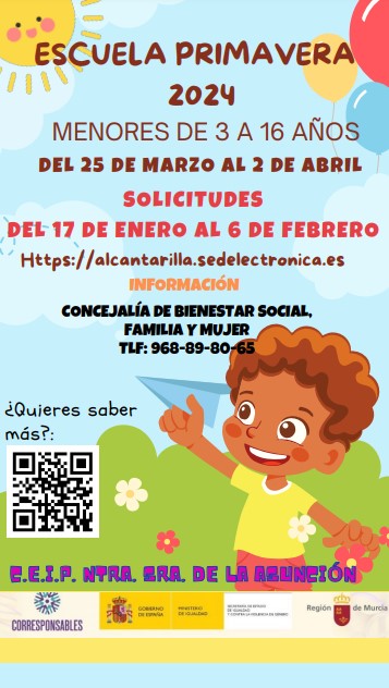 Abierto el plazo de inscripción para la Escuela Municipal de Primavera - Semana Santa