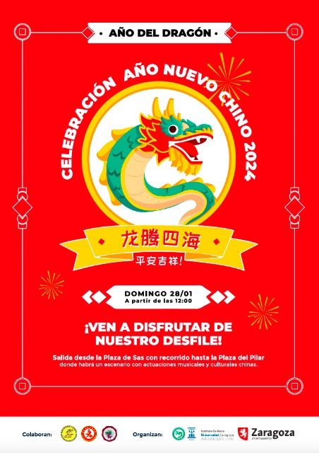 Zaragoza celebra el Año Nuevo Chino 2024 con un desfile y actuaciones de música y danza de la comunidad china. Noticia. Ayuntamiento de Zaragoza